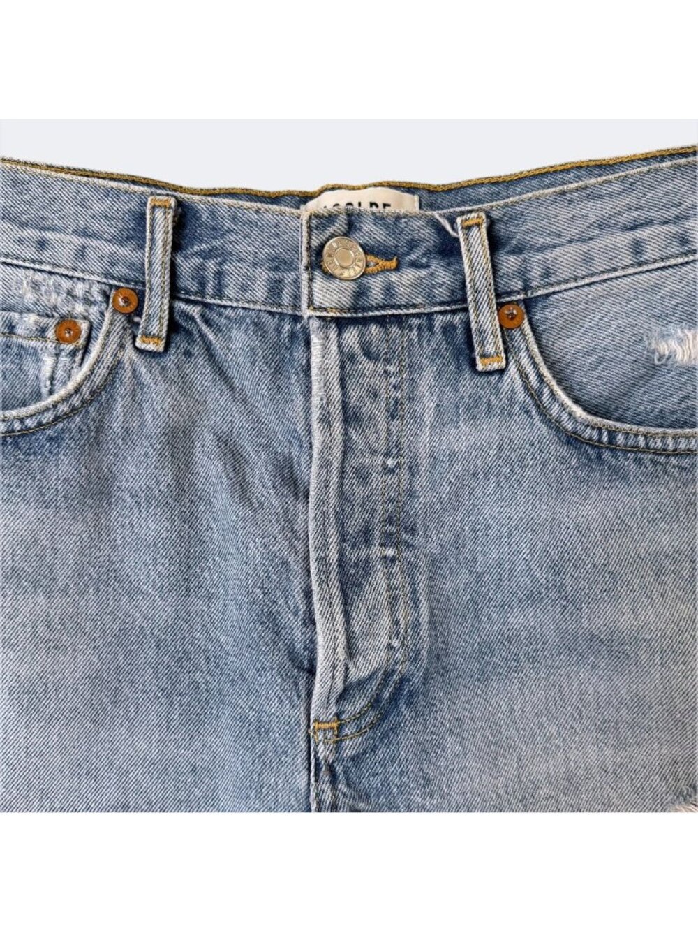 Agolde Parker Vintage Cut-Off Denim Short Women's 27 High-Rise Distressed - Picture 5 of 11